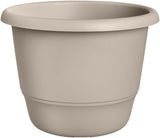 elho Amiga Round 47 – Blumentöpfe für den Innen- und Außenbereich – 100 % recycelter Kunststoff – Ø 47,0 x H 35,3 cm – Beige/Pilzbeige