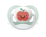 Philips AVENT Ultra-Luftschnuller – 2er-Pack, BPA-frei, atmungsaktiv, für Babys 0–6 Monate, inklusive Tragetasche und Sterilisation, Apfel/Birne (Modell SCF080/17)