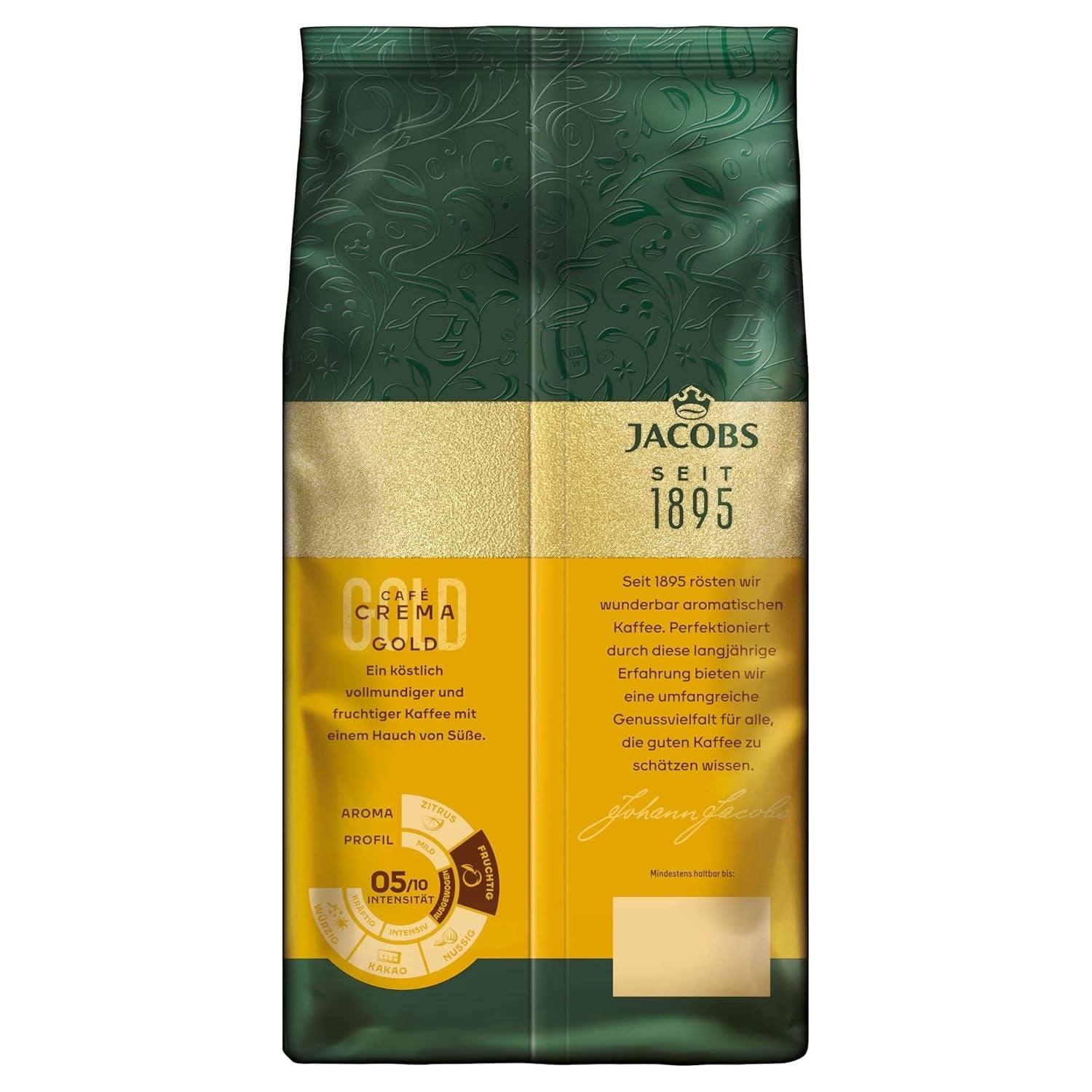 Jacobs Expert Roast Cafe Crema Gold, Kaffee ganze Bohnen (4 x 1 kg)