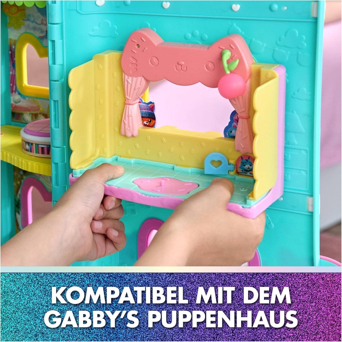 DREAMWORKS GABBY'S DOLLS HOUSE: DER FILM – Portal Room Kuchis mit Zucker bestreute Küche mit Figur und Zubehör, für Kinder ab 3 Jahren