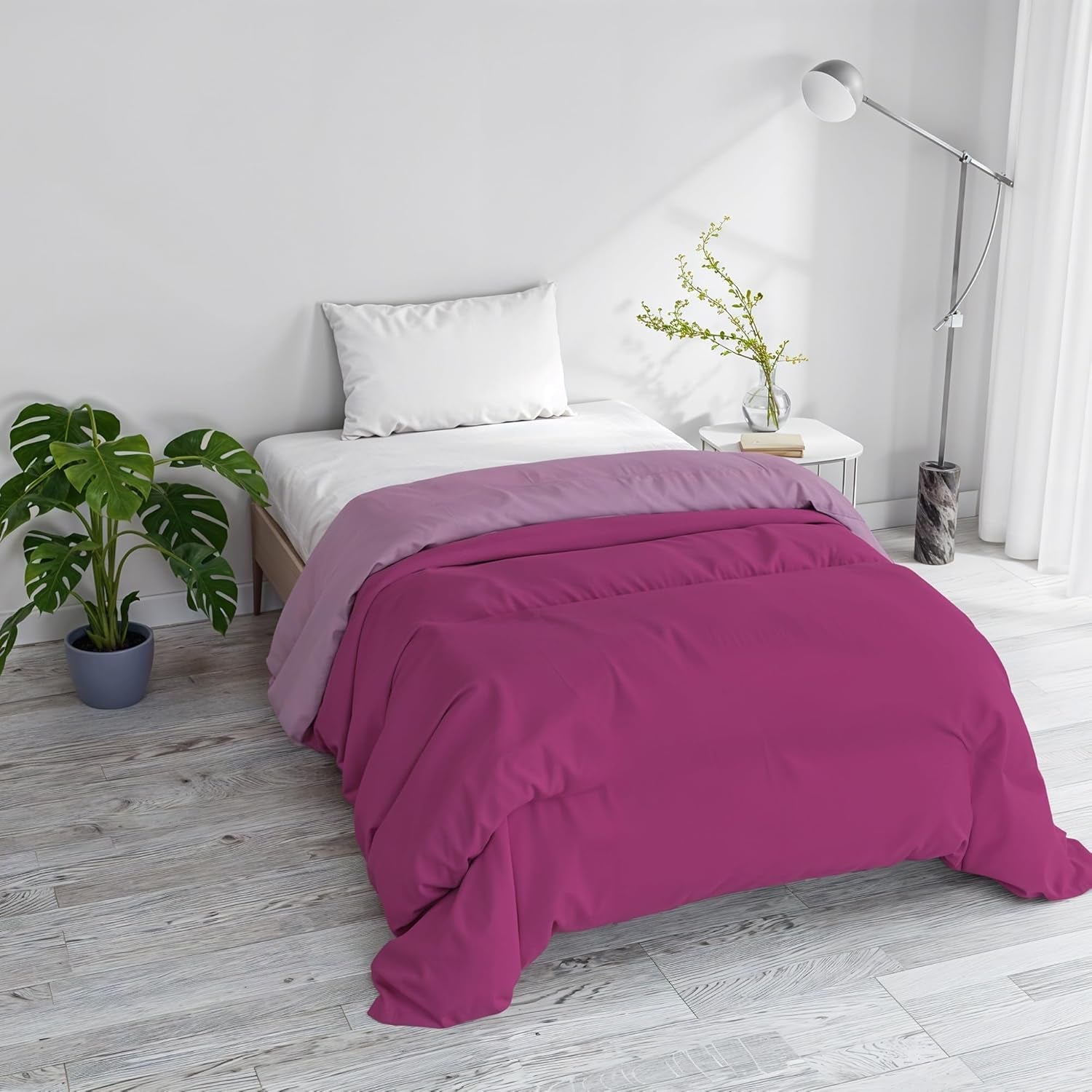 Einfache Winterdecke, einfarbig und wattiert, dunkelgrün/creme, 200 x 245 cm. Steppdecken und Steppdecken von Naty Shop, Fuchsia/Flieder, 200 x 245 cm