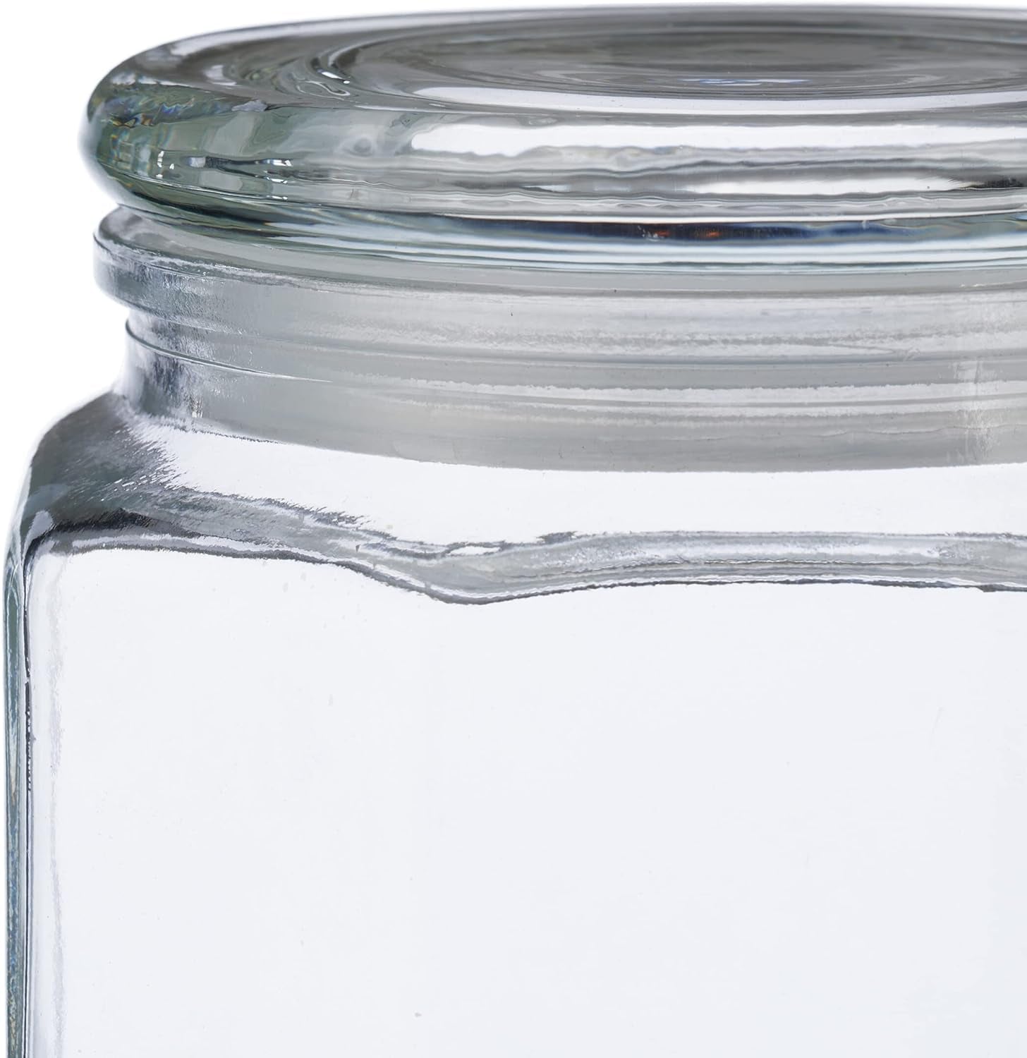 Relaxdays Vorratsdosen mit Deckel, 6er-Set, Glas, 1,3 l, achteckige Vorratsdosen, luftdichte Glasbehälter, klare Frischhalteboxen, Naty Shop