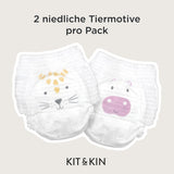 Kit & Kin Premium Öko-Windeln, Größe 4 (9–16 kg), 132 Windeln, pflanzlich und hypoallergen, zuverlässiger Auslaufschutz, vegan und frei von Tierversuchen