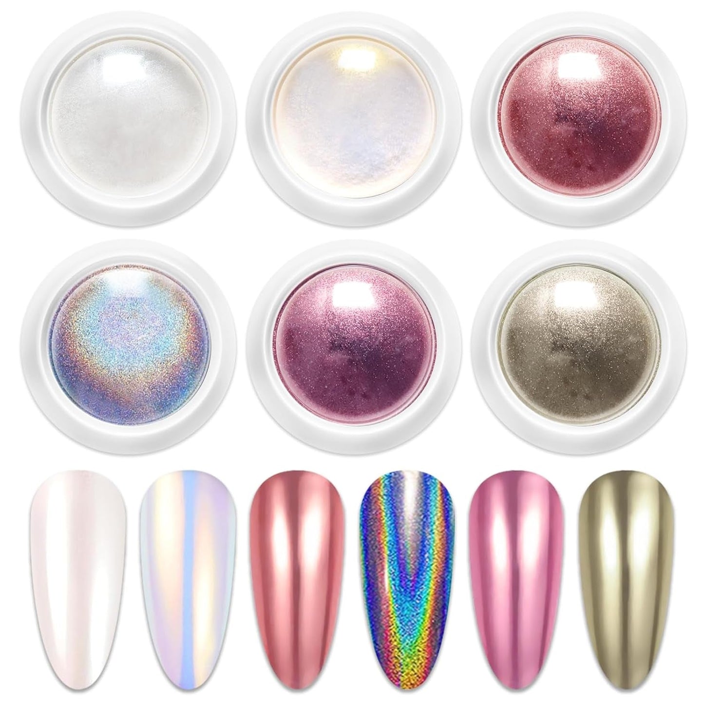 BISHENGYF Rose Gold Chrome Nail PowderNeue Upgrade Grosse Kapazitä Chrom PulverSuper-Spiegeleffekt Metall Mirror Chrome Powder –Neon Glassy Pearl Effect Glitter Nagelkunst Pulver Für DIY Salon