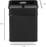 Salter BW12614EU7 Kuro-Aufbewahrungsbox-Set – 4 Küchenbehälter, Brot/Tee/Kaffee/Zucker, quadratische Organizer-Boxen, leicht zu reinigen, hält Lebensmittel frisch, schwarze Lebensmittel-Aufbewahrungsboxen, Naty Shop