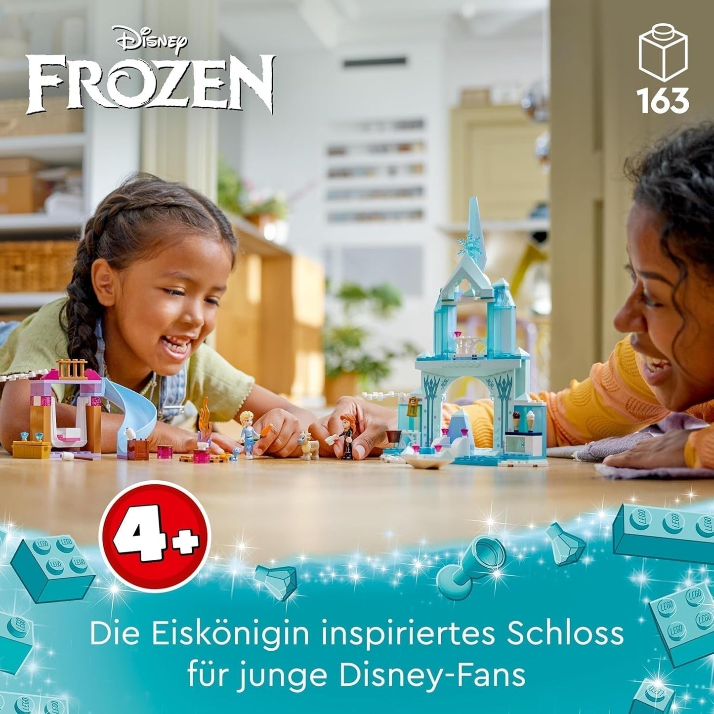 LEGO Disney Frozen Elsas Eispalast, Schloss der Eiskönigin, Prinzessin ELSA und Anna Puppenspielzeug, plus 2 Tierfiguren, tolles Geschenk für 4-jährige Mädchen und Jungen 43238 Bausets Besuchen Sie den LEGO-Store