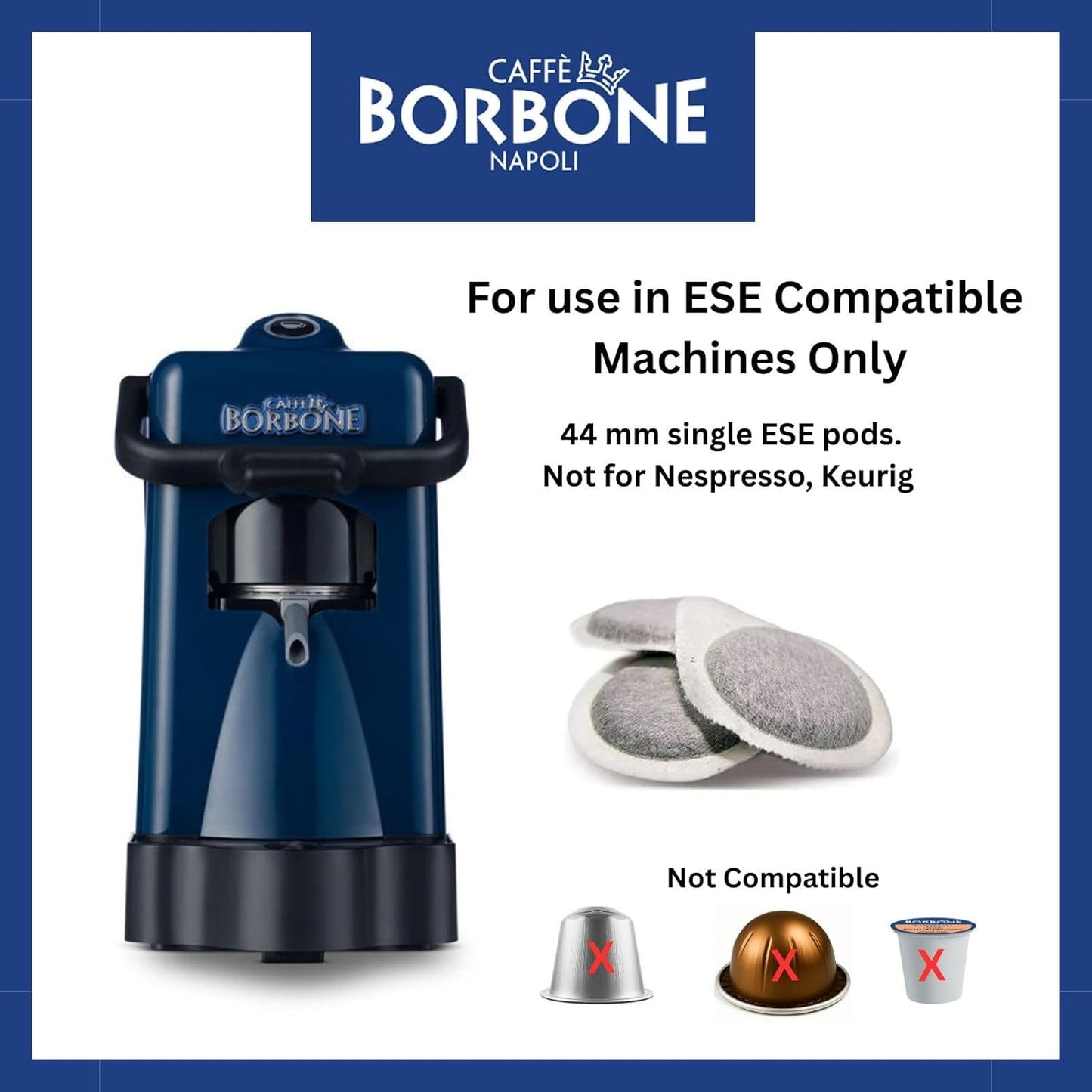 Caffè Borbone Kompostierbare Kaffeepads, Rote Kaffeemischung – 150 Pads – Kompatibel mit ESE System Papier Pads 44 mm