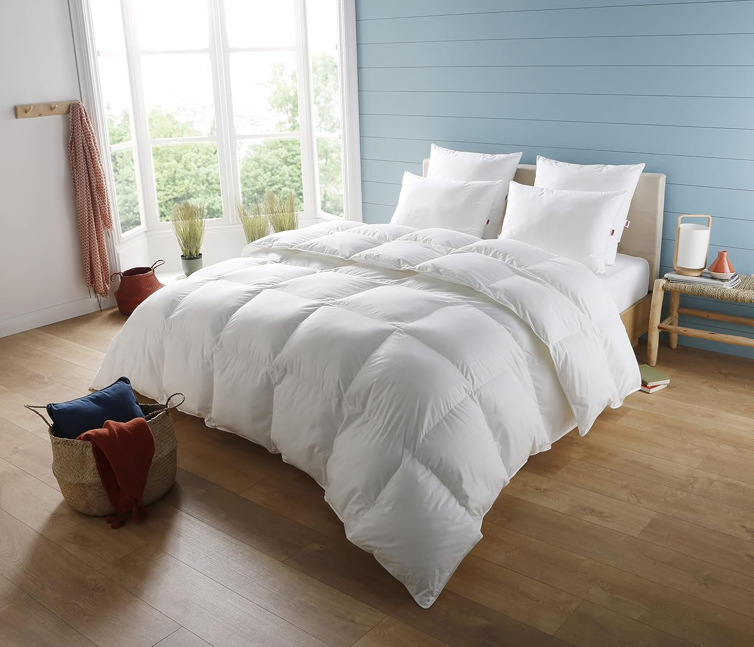Decke, Perkal, Premium-Baumwolle, gemäßigt, 140 x 200 cm, für Einzelbett, wolkenförmige Decke, bissfest und aufblasbar, maschinenwaschbar bei 40 °C. Bettdecken und Steppdecken Naty Shop 140/200