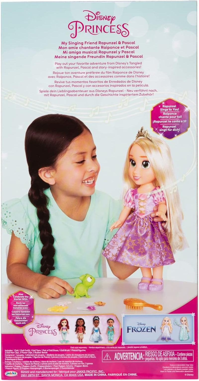 Disney Princess Rapunzel, 35 cm große singende Puppe, singt „I See The Light“, inklusive Zubehör für mehr Spaß, perfekt für Mädchen ab 3 Jahren, Lila