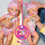 BABY Born Lena (Mädchen) 36 cm, Puppe mit 7 Funktionen für Kinder ab 1 Jahr, funktioniert ohne Batterie, große Puppe 36 cm, 834596 Zapf Creation, rosa Naty Shop-Puppen
