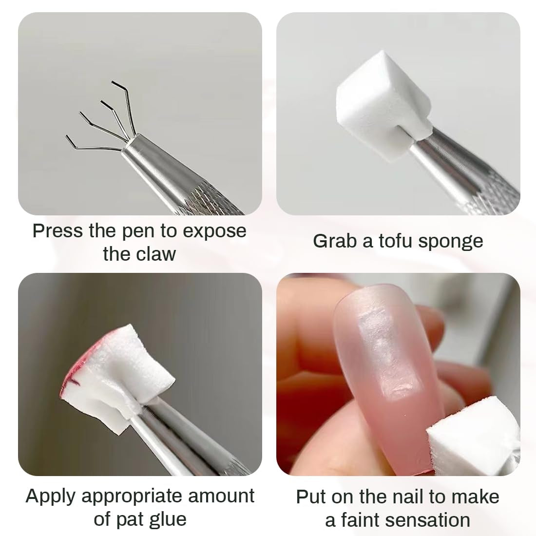 100 Stück Nail Art Schwamm mit Metallgreifer, Sponge Brush Applicator, Sponge Nagel Pinsel, Maniküre Zubehör für Nägel, um eine Varaudzen von Gradient Nail Art Patterns zu erstellen