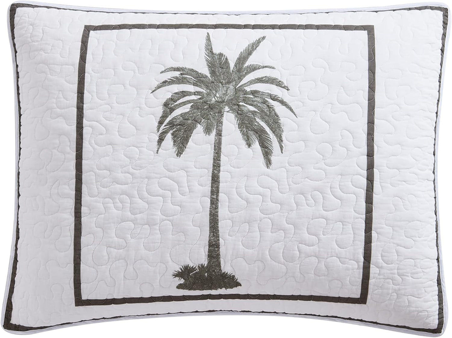 Tommy Bahama Palm Island-Kollektion | Bettdecke – 100 % Baumwolle, wendbar, weich und atmungsaktiv, vorgewaschen für zusätzliche Weichheit, Kingsize-Bett, grau. Bettdecken und Steppdecken von Naty Shop