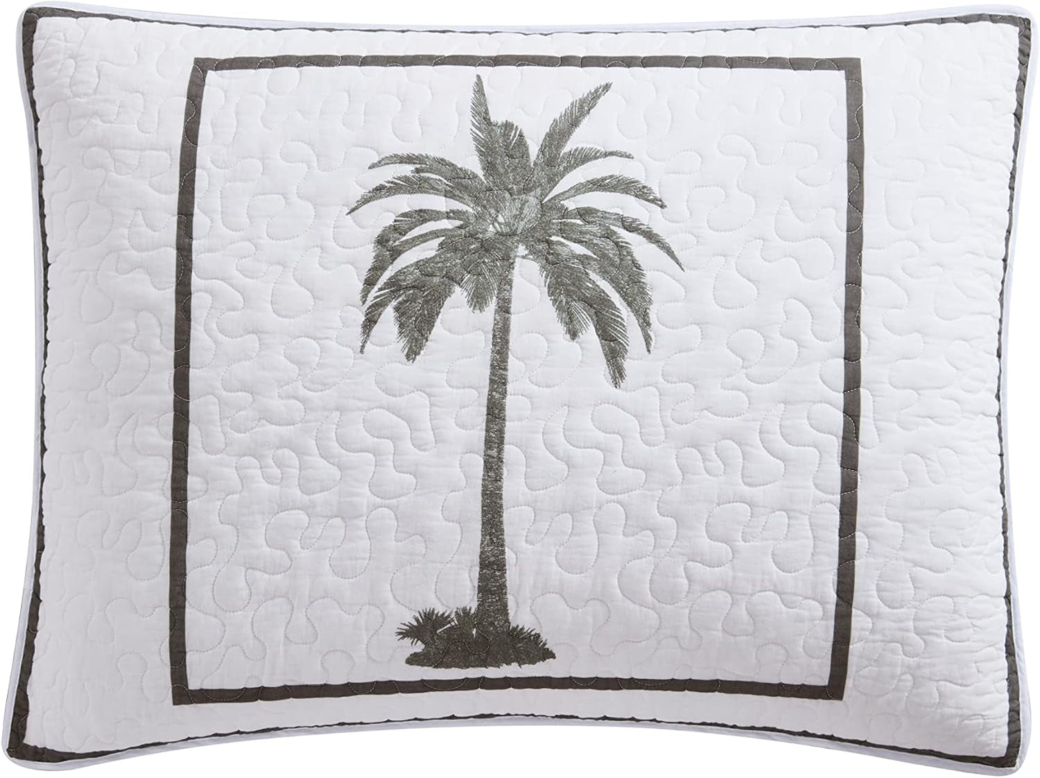 Tommy Bahama Palm Island-Kollektion | Bettdecke – 100 % Baumwolle, wendbar, weich und atmungsaktiv, vorgewaschen für zusätzliche Weichheit, Kingsize-Bett, grau. Bettdecken und Steppdecken von Naty Shop