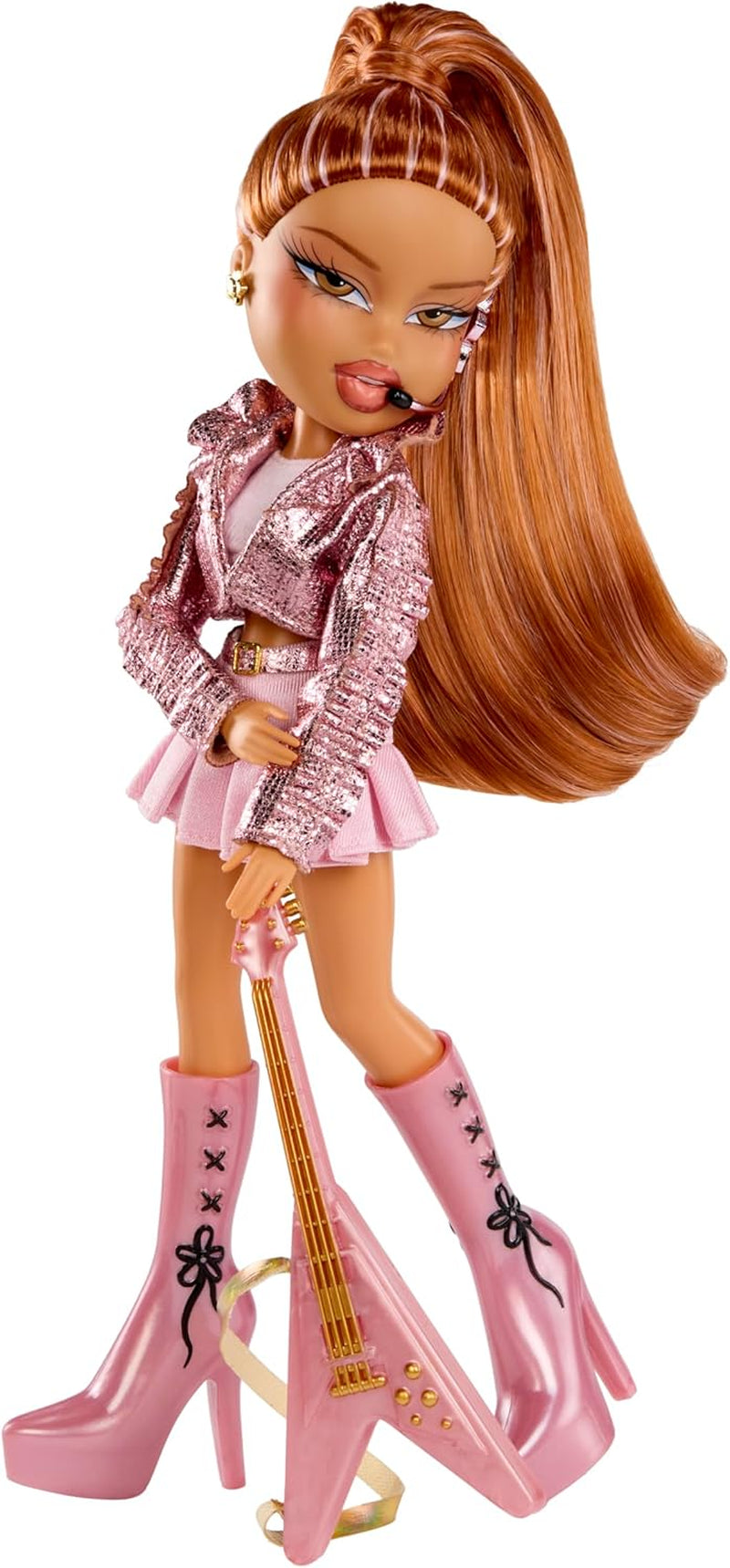 BRATZ Pop Starz Yasmin – Modepuppe mit Sammelanhänger, Outfit und Musikzubehör