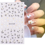 Nagelsticker-Set für einzigartiges Nageldesign, 4 Blatt Frühlingsthemen Nail Art Zubehör, perfekt für 3D-Gel-Nägel und UV-Gel-Streifen