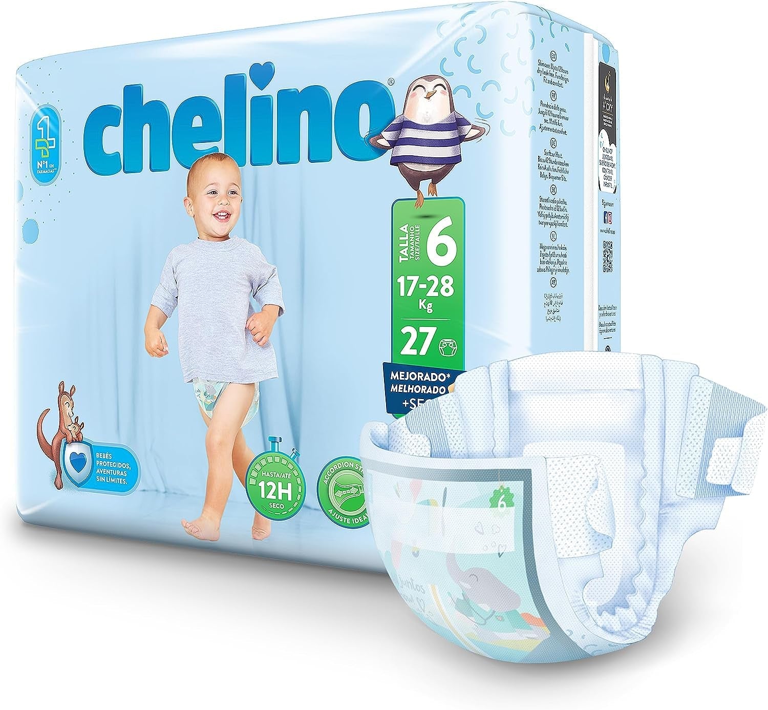 Windeln Indas Fashion & Love XL, Größe 6 (17-28 kg), 27 Stück