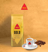 Menge Delta-Kaffeebohnen, Goldverpackung, 500 g