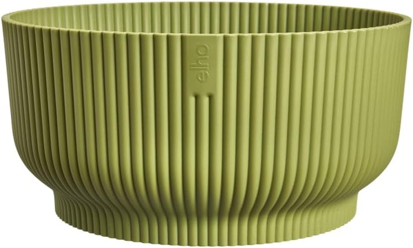 elho Vibes Fold Bowl 25 – Blumentöpfe für den Innenbereich – 100 % recycelter Kunststoff – Ø 24,9 x H 12,1 cm – Grün/Ferngrün