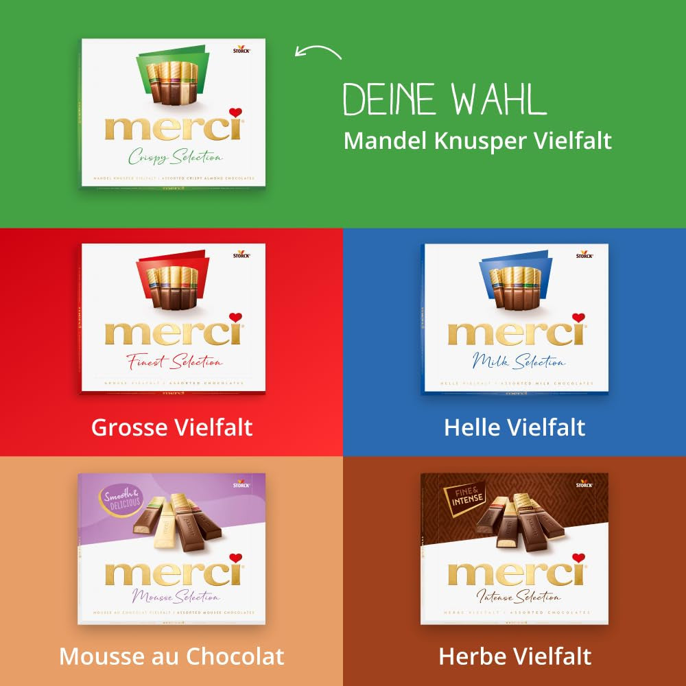 Finest Selection Variety Almond Crunch – 10 x 250g – Gefüllte und ungefüllte Schokoladenspezialitäten