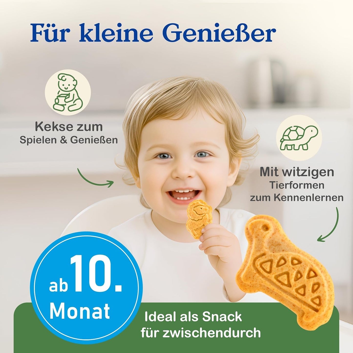 Alete Bio-Knusperkekse mit Alac (4 x 125 g) – Knusprige Alac-Kekse für Babys, palmölfrei, ab 10 Monaten