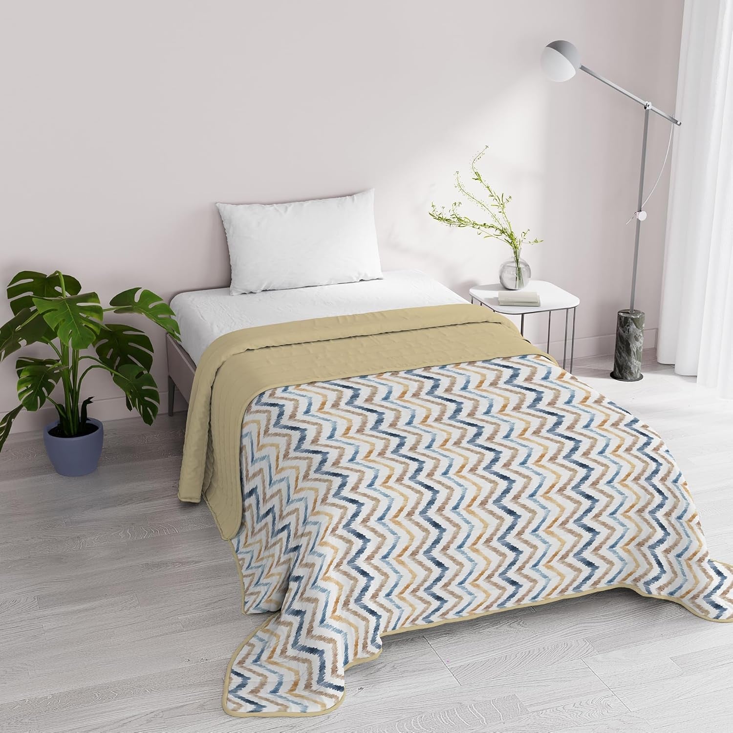 Fantasie-italienische Bettwäsche aus Mikrofaser für den Sommer, 1,5 Betten, Murrine-Tagesdecken und Steppdecken, Naty Shop Hippy 1 Posto E Mezzo