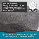 TEMPUR Memory Foam Reisekissen, ergonomisches Nackenkissen, inklusive Tragetasche, anthrazit, Maße 25 x 31 x 10/7 cm