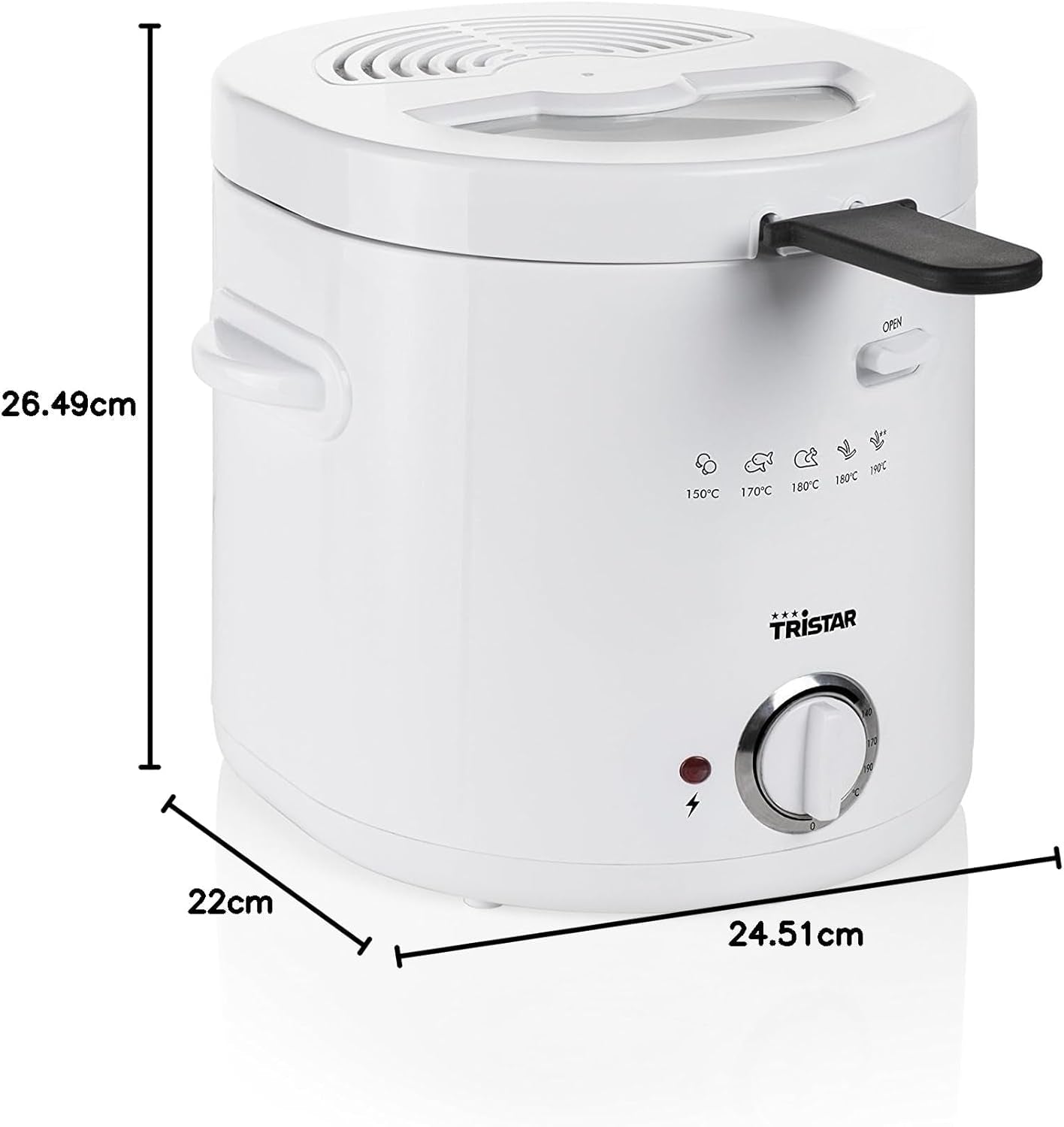 Tristar FR-6941 Fritteuse – Thermostat, 1,5 l, 1000 W, weiß Appliances Naty Shop