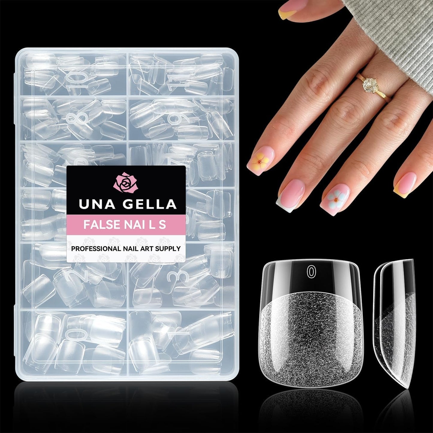 Ballerina-Gel-Nagelspitzen, 216 Stück, 12 Größen, weiche Gel-Nagelspitzen, vollständige Abdeckung, Nagelverlängerungs-Set, halbmatt, DIY, Heimkunst