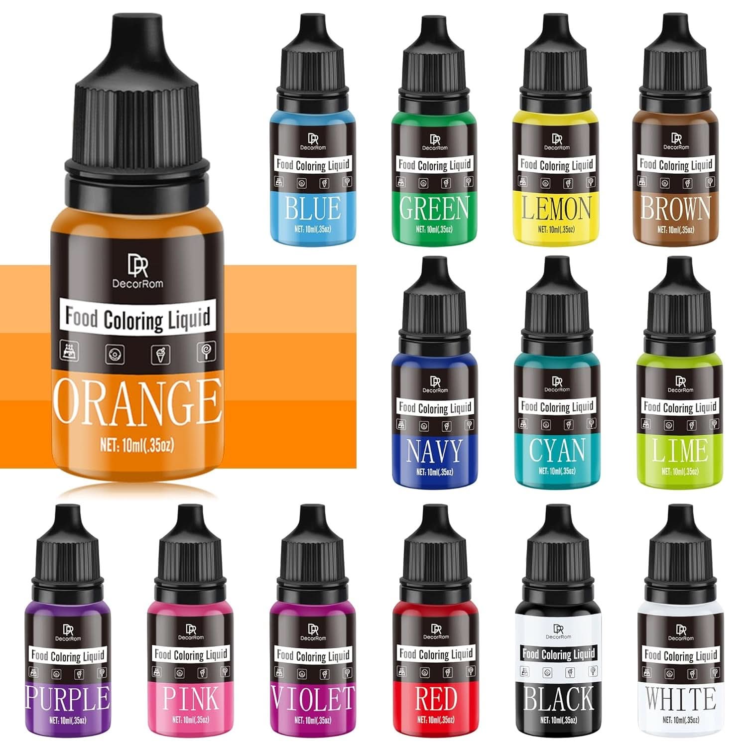 Flüssige Lebensmittelfarbe, 10 ml Naty Shop 10 ml (Set mit 14 Stück)