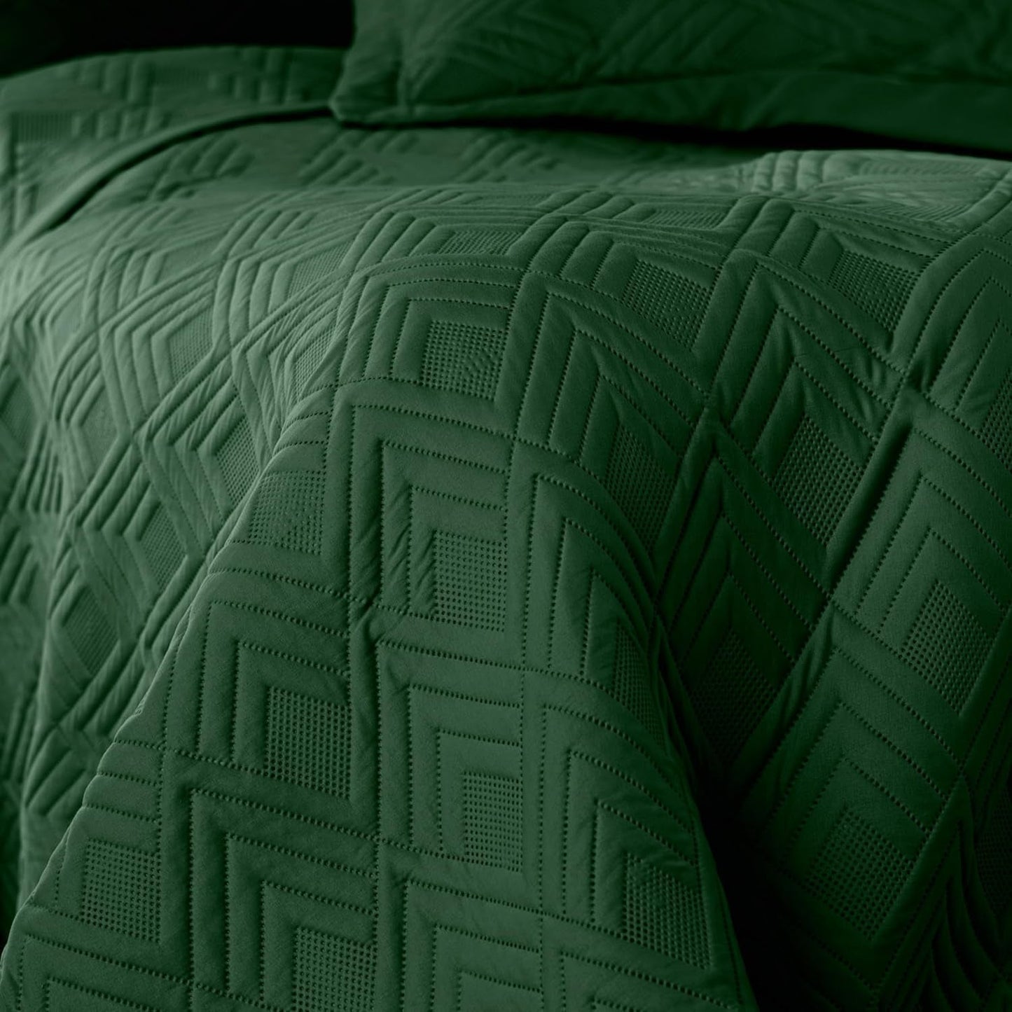 Ameliahome Tagesdecke 170 x 210 cm, doppelseitige Tagesdecke, Ultraschall-Steppung, Polyester, Ophelia, dunkelgrün, Betten und Decken. Besuchen Sie den AmeliaHome-Store