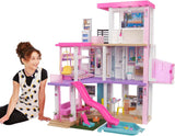 Barbie Dream House (114 cm), 3-stöckiges Puppenhaus, Pool, Rutsche, Rollstuhllift, 75 Zubehörteile, Puppen, geeignet als Geschenk für Kinder ab 3 Jahren, GRG93 Naty Shop Dollhouses 2021 Version