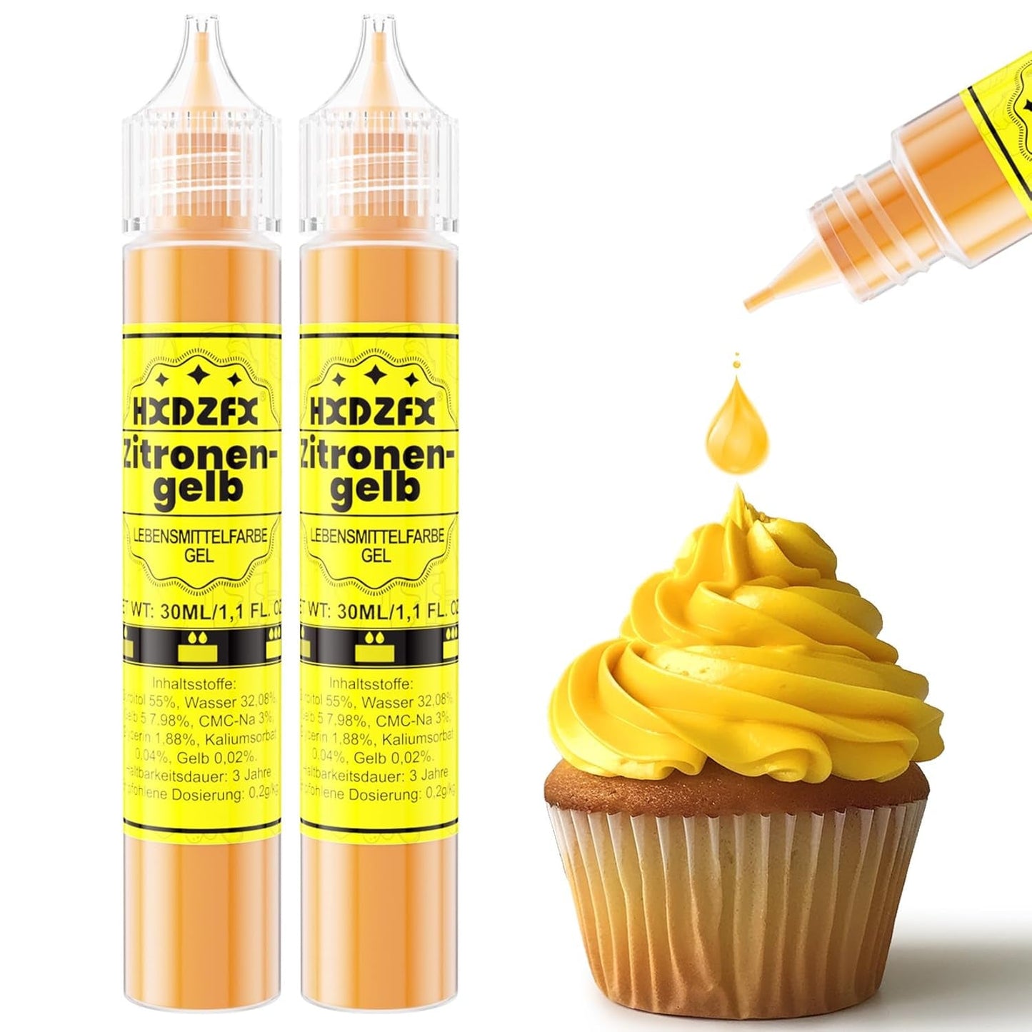 Gel-Lebensmittelfarbe – HXDZFX 2×30 ml, zuckerfreie Lebensmittelfarbe, hochkonzentriert, zum Dekorieren von Kuchen, weißem Fondant, Makronen, Keksen, Backen, Ostereiern, Schleim (Traubenviolett)