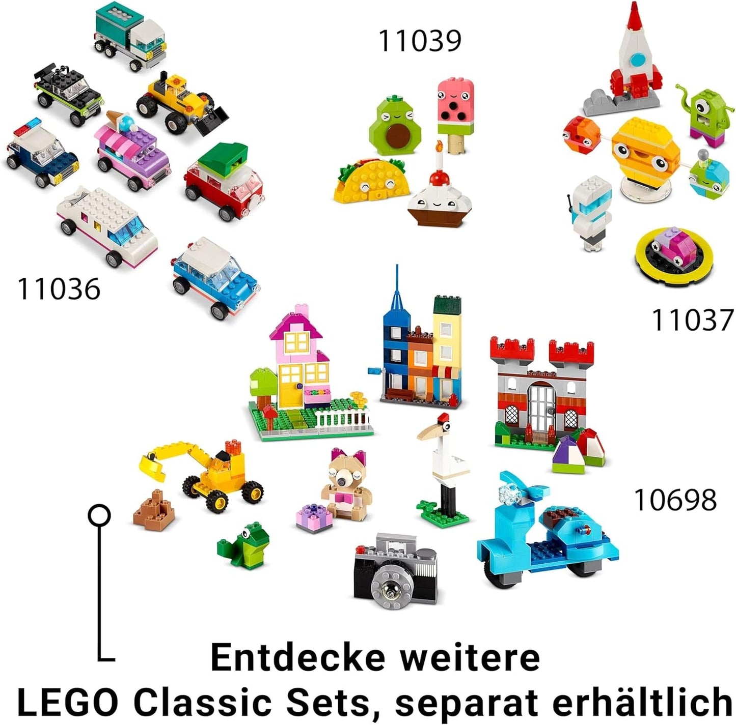 LEGO Classic Kreativ-Dinosaurier-Bauset mit Tiermodellen und Figuren aus Steinen, fantasievolles Spielerlebnis, Geschenk für Jungen und Mädchen ab 5 Jahren, inklusive T.Rex und Triceratops 11041 Bausets Besuchen Sie den LEGO-Store