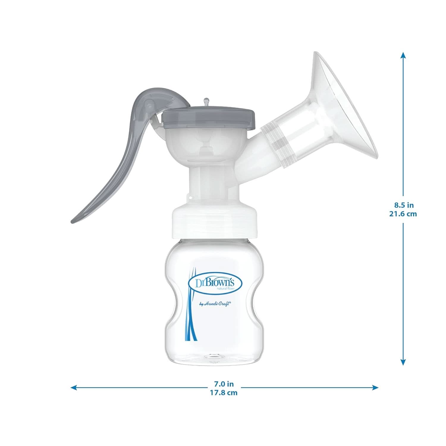 Manuelle Milchpumpe mit Softshape-Schutz aus 100 % Silikon (B, 25-mm-Flansch) und Anti-Kolik-Optionen + 150-ml-Weithalsflasche mit langsam fließendem Sauger der Stufe 1 Zubehör Essen und Stillen Bebe Naty Shop