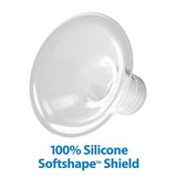 Manuelle Milchpumpe mit Softshape-Schutz aus 100 % Silikon (B, 25-mm-Flansch) und Anti-Kolik-Optionen + 150-ml-Weithalsflasche mit langsam fließendem Sauger der Stufe 1 Zubehör Essen und Stillen Bebe Naty Shop