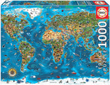 Educa - Puzzle 1000 Teile für Erwachsene | Weltwunder, 1000-teiliges Puzzle für Erwachsene und Kinder, Touristenattraktionen, Weltkarte. Puzzle für Erwachsene ab 14 Jahren (19022) Puzzle Naty Shop Standardtitel