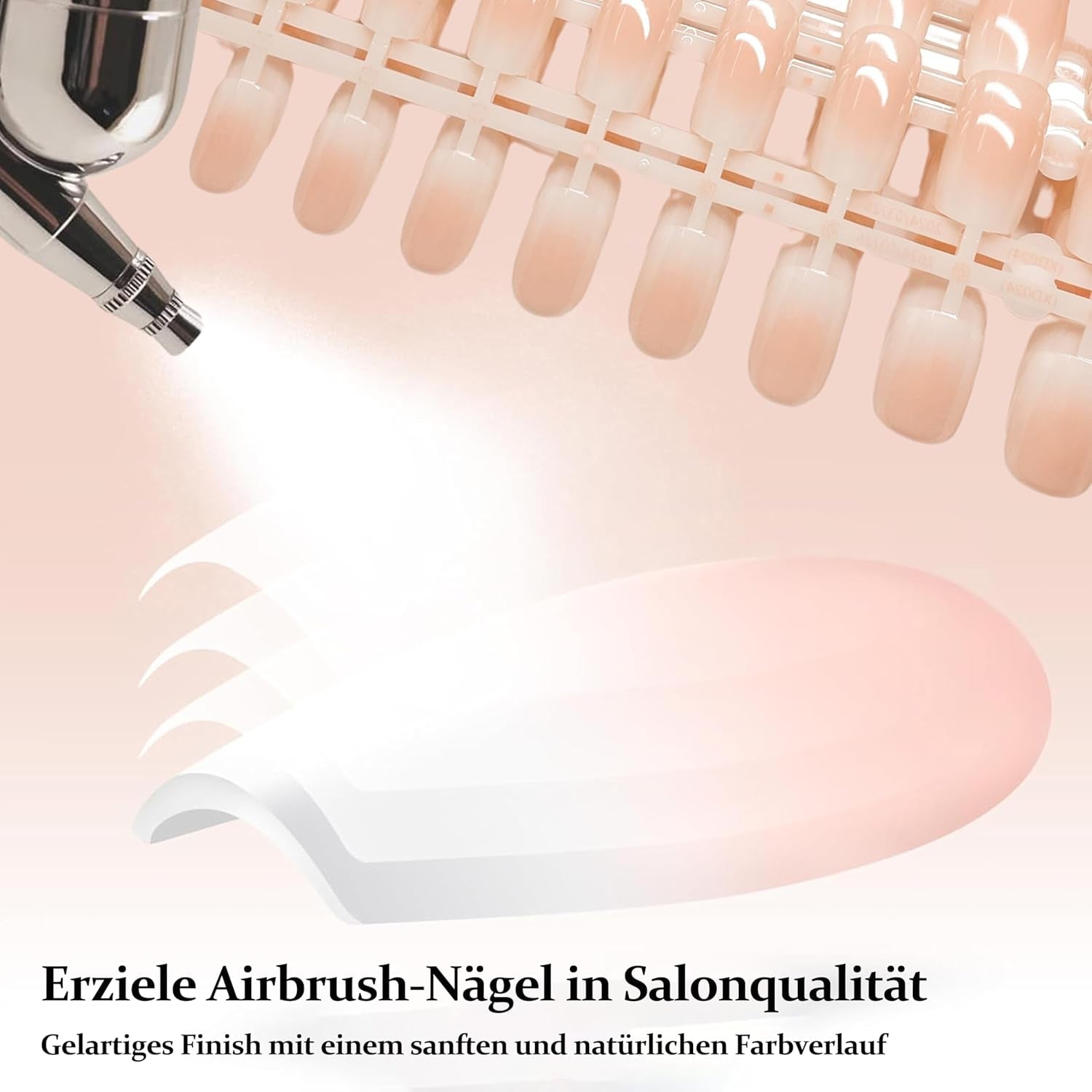 240-teiliges Farbverlaufs-Quadrat-Nägel-Set, nackte weiße Farbverlaufs-Kunstnägel für Ölstiftkleber, mittlere Ombre-natürliche künstliche Nägel für Frauen DIY (nackter quadratischer Nagel)