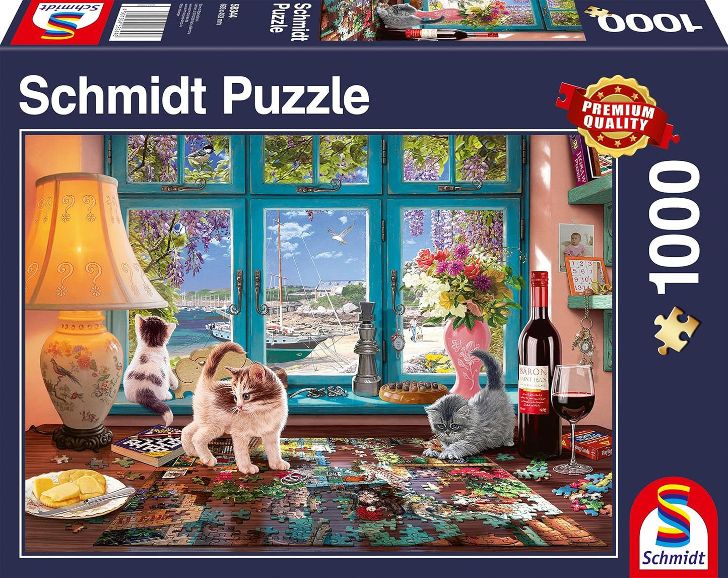 Schmidt Spiele 58344 Am Puzzletisch, 1000 Teile Puzzle Puzzle Naty Shop Standardtitel