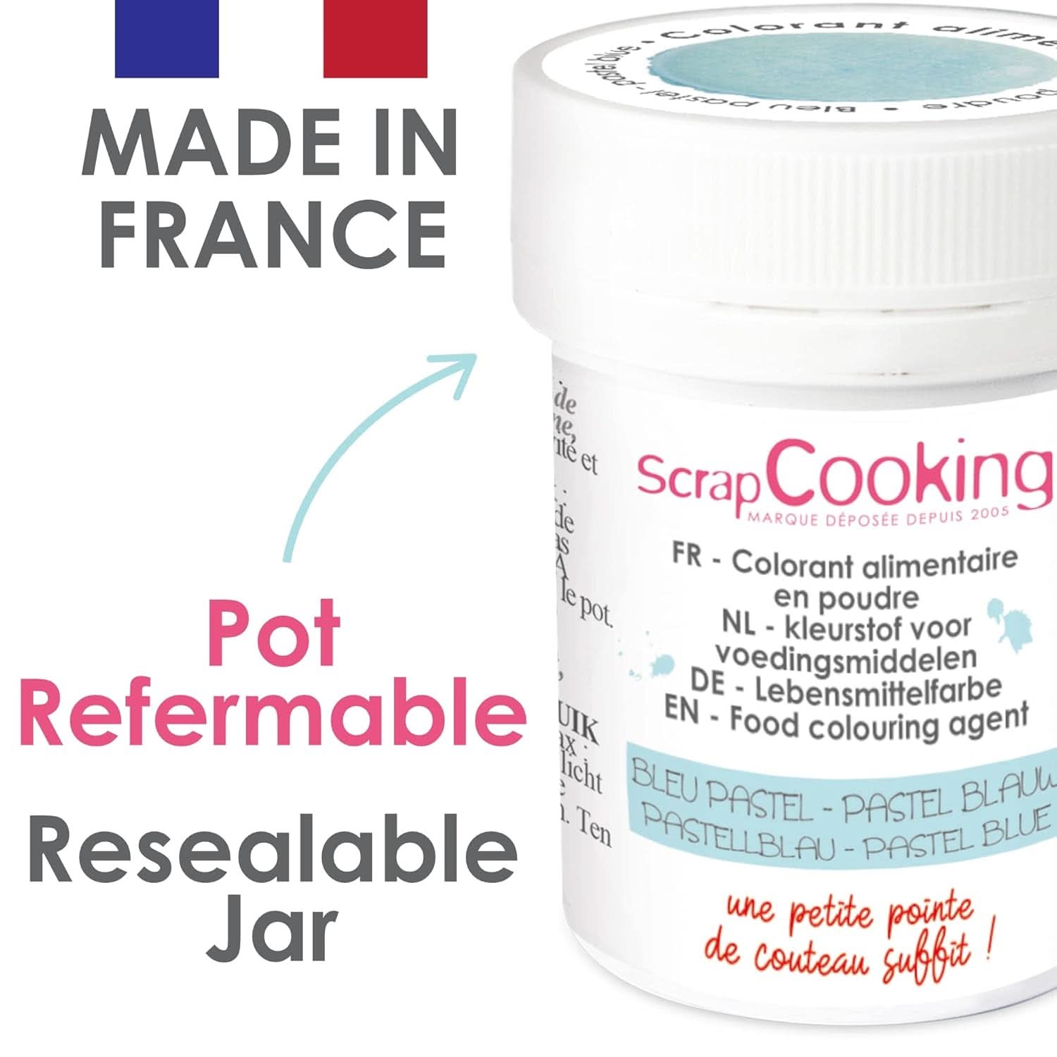 Scrapcooking, Lebensmittelfarbpulver, Pastellblau, 5 Gramm Naty Shop