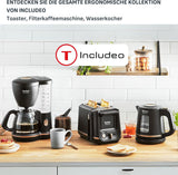 Tefal Includeo Filter-Espressomaschine, Espressomaschine extrem einfach zu bedienen, für Rechts- und Linkshänder geeignet, automatische Deckelöffnung, 1,25 l, 10 bis 15 Tassen, CM533811