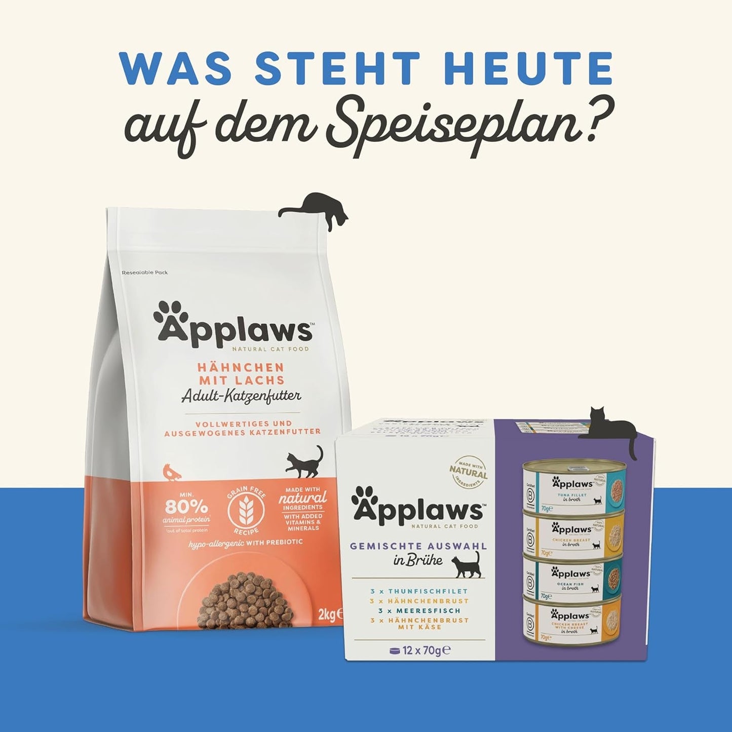 Applaws 100 % natürliches Nassfutter für ausgewachsene Katzen, verschiedene Fischsorten in Soße, Mehrfachpackung, 12 Boxen x 70 g