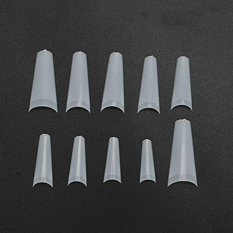 500 Stück künstliche Nagelspitzen, natürliche französische künstliche Nagelspitzen für Maniküre, L, DIY künstliche Nägel, ovales UV-Gel, Nagelzubehör für Frauen und Mädchen (natürliche Farbe)