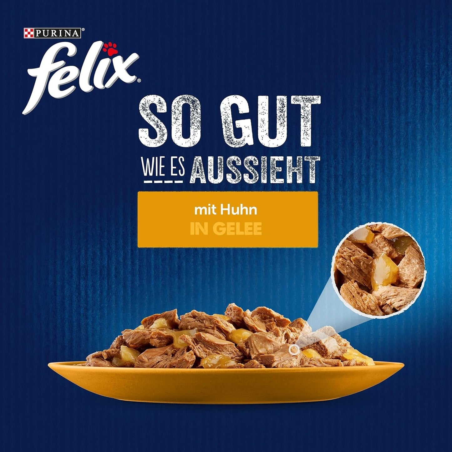 Felix So gut wie es aussieht, Nassfutter für Katzen in Gelee mit Huhn, 26er Pack (26 x 85 g)