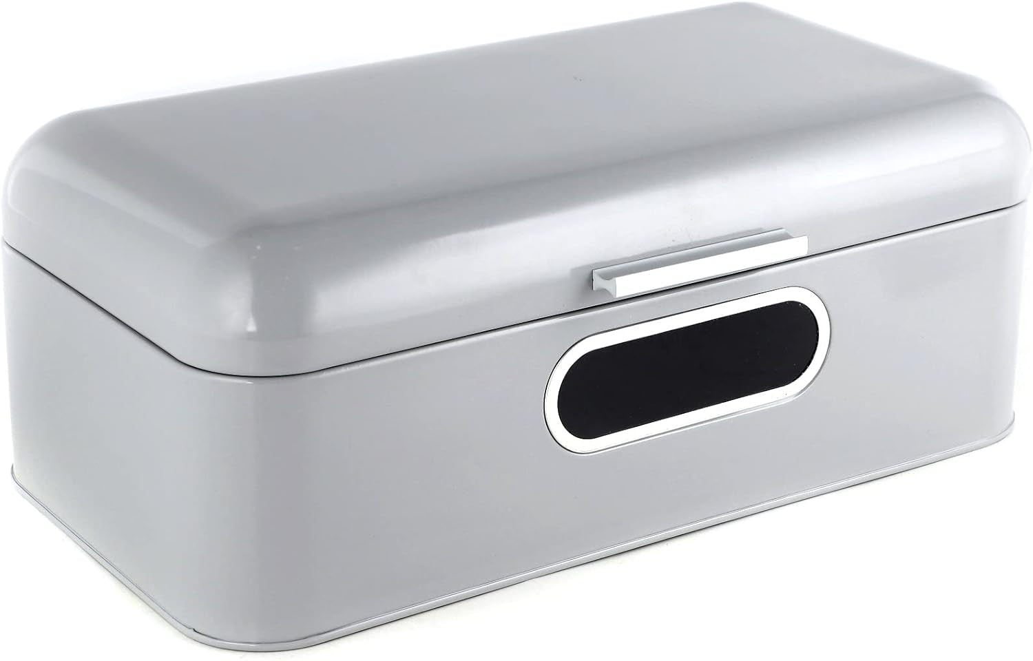 ECHTWERK Retro-Brotkasten aus Metall mit Sichtfenster und Deckel, 3er-Set, elegante Aufbewahrungsboxen, 1,4 l Fassungsvermögen, rote Lebensmittelaufbewahrungsboxen, Naty Shop, Grau, Einzeln, großes Fenster, Einzeln