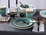 Creatable, Caldera-Serie, spülmaschinen- und mikrowellengeeignetes Steinzeug-Geschirrset, hochwertige Herstellung (grünes 8-teiliges Kombi-Set)
