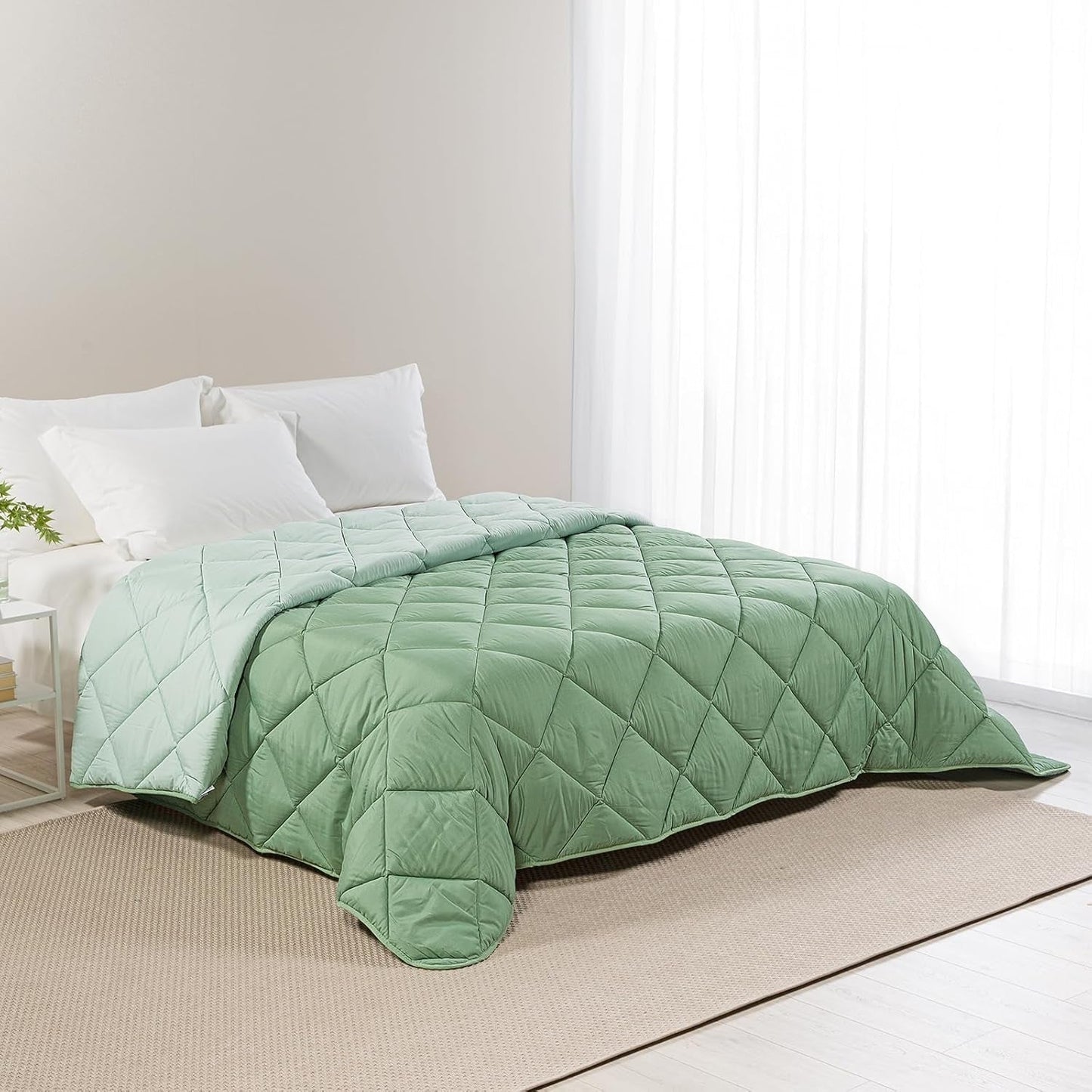 Caleffi Steppdecke für Doppelbett, Winter, 260 x 265 cm, Mikrofaser, für Doppelbett, Winter, weich, bequem, gepolstert, langlebig, waschbar, hypoallergen, Steppdecke, hergestellt im Naty Shop für Steppdecken und Steppdecken