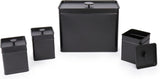 Salter BW12614EU7 Kuro-Aufbewahrungsboxen-Set – 4 Küchenbehälter Brot/Tee/Kaffee/Zucker, quadratische Organizer-Boxen, leicht zu reinigen, hält Lebensmittel frisch, schwarz, Naty Shop Lebensmittel-Aufbewahrungsboxen, 4er-Set