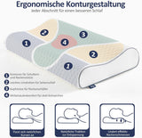 BedStory Memory Foam-Kissen, höhenverstellbares Nackenstützkissen, ergonomisches Kissen, Seitenschläferkissen für Rücken- und Bauchschläfer (60 x 36 x 12/10 cm)