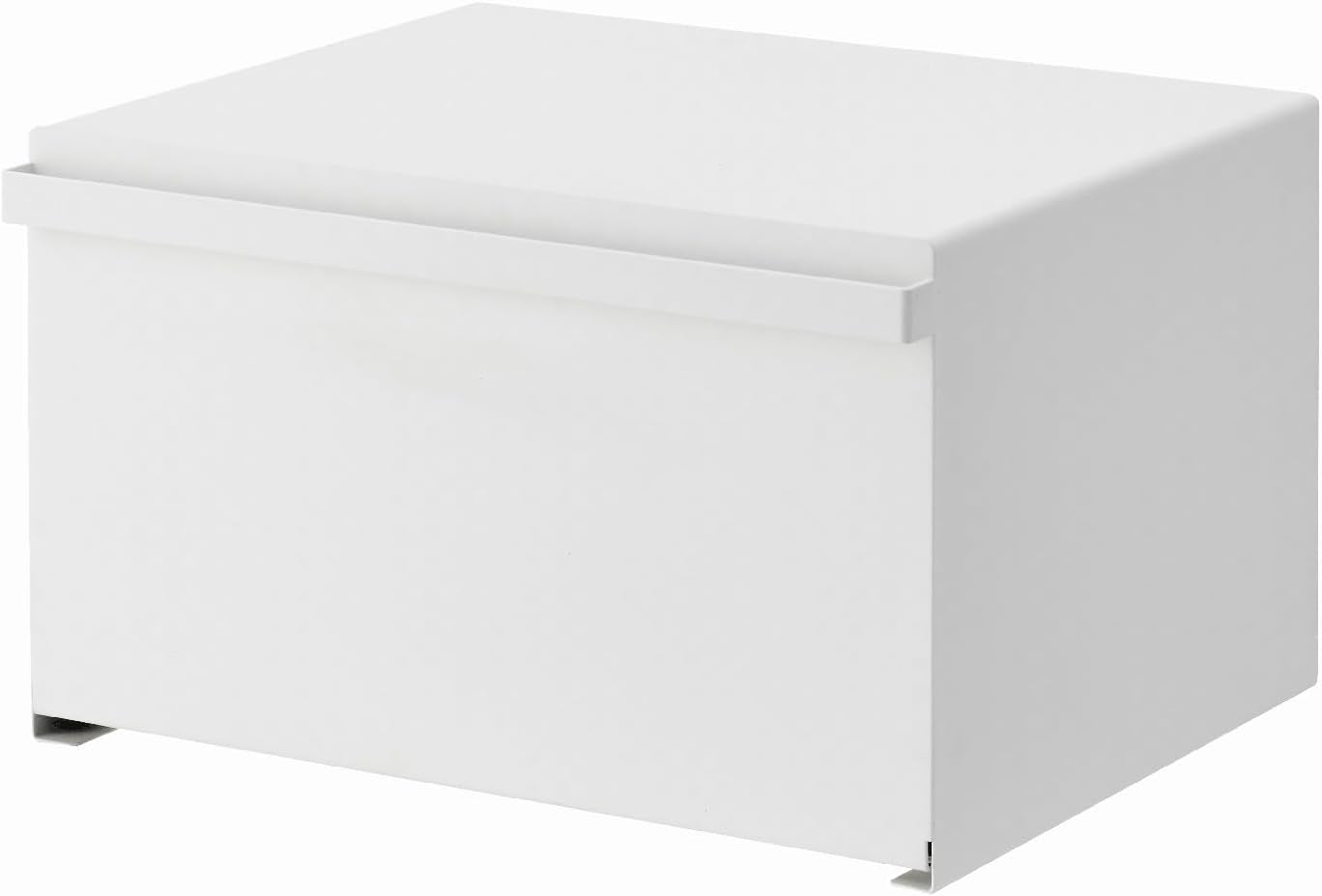 Yamazaki 4352 TOWER Brotkorb, weiß, Stahl, minimalistisch, 40 x 34,5 x 24 cm Frischhalteboxen Naty Shop Weiß Einheitsgröße