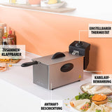 Tristar Ölfritteuse FR-6935, 2000 Watt, 3 Liter, Thermostat, Kaltzone, 3-4 Personen, Metallgeräte Naty Shop